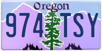 OR license plate 974TSY