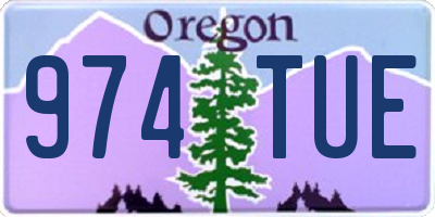 OR license plate 974TUE