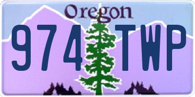 OR license plate 974TWP