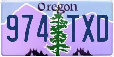 OR license plate 974TXD