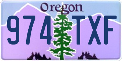 OR license plate 974TXF