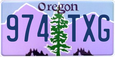 OR license plate 974TXG