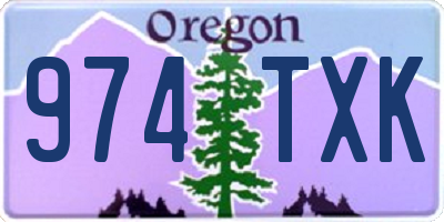 OR license plate 974TXK