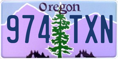 OR license plate 974TXN
