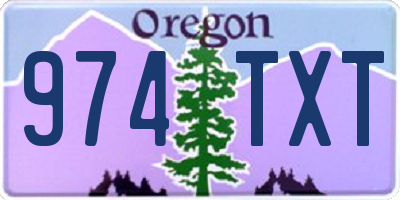 OR license plate 974TXT