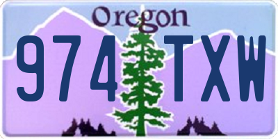 OR license plate 974TXW