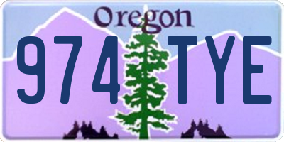 OR license plate 974TYE