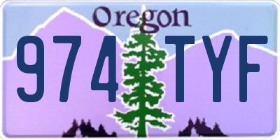OR license plate 974TYF