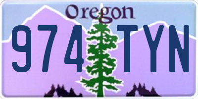 OR license plate 974TYN