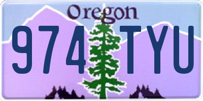OR license plate 974TYU