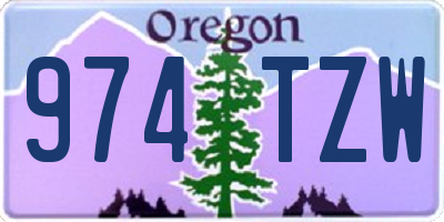 OR license plate 974TZW