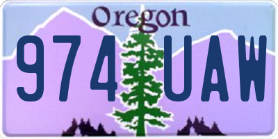 OR license plate 974UAW