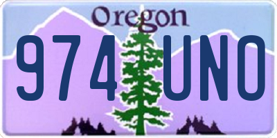 OR license plate 974UNO