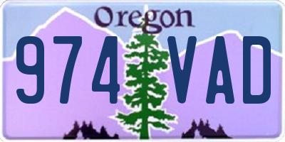 OR license plate 974VAD
