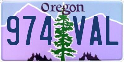 OR license plate 974VAL