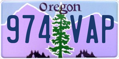 OR license plate 974VAP