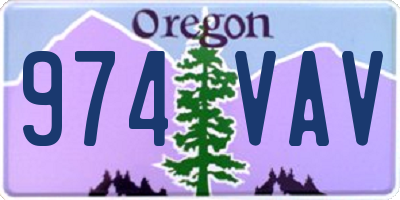 OR license plate 974VAV