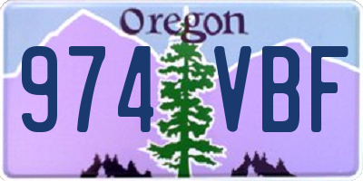 OR license plate 974VBF