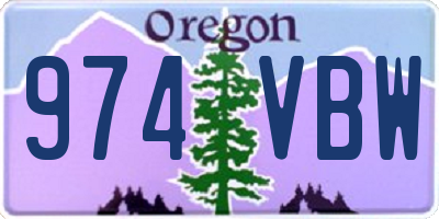 OR license plate 974VBW