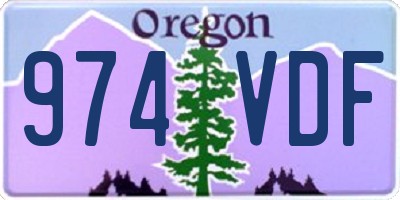 OR license plate 974VDF
