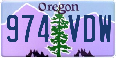 OR license plate 974VDW