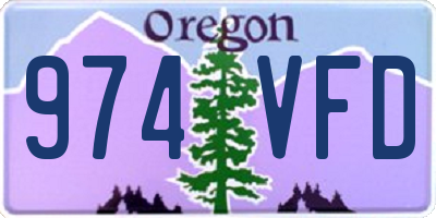 OR license plate 974VFD