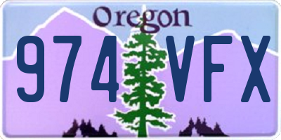 OR license plate 974VFX