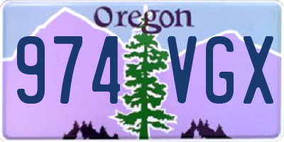OR license plate 974VGX