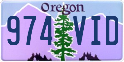 OR license plate 974VID