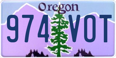 OR license plate 974VOT