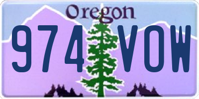 OR license plate 974VOW