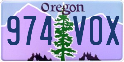 OR license plate 974VOX