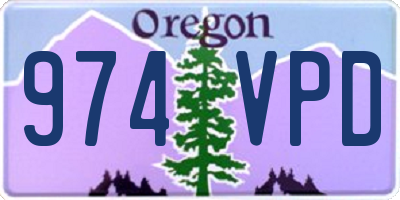 OR license plate 974VPD