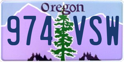 OR license plate 974VSW