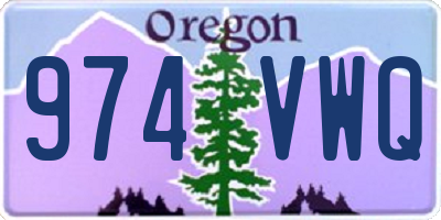 OR license plate 974VWQ