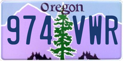 OR license plate 974VWR