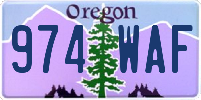 OR license plate 974WAF