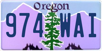 OR license plate 974WAI