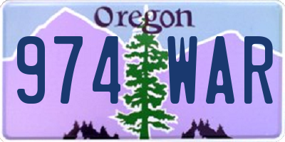 OR license plate 974WAR