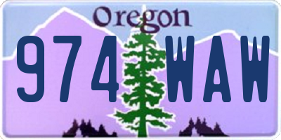 OR license plate 974WAW