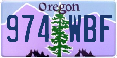 OR license plate 974WBF