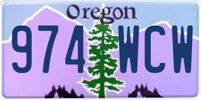 OR license plate 974WCW