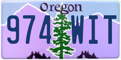 OR license plate 974WIT