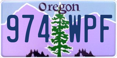 OR license plate 974WPF