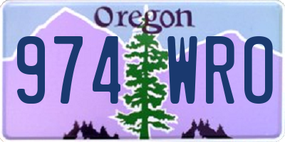 OR license plate 974WRO