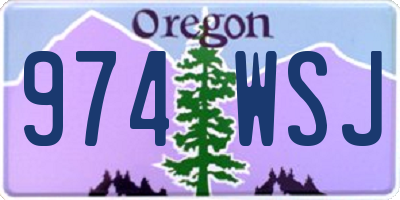 OR license plate 974WSJ