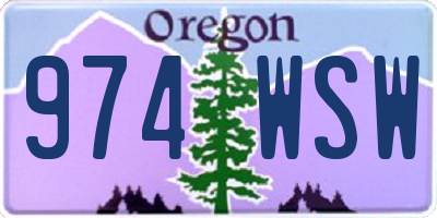 OR license plate 974WSW