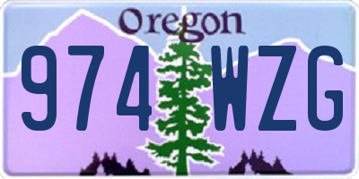 OR license plate 974WZG