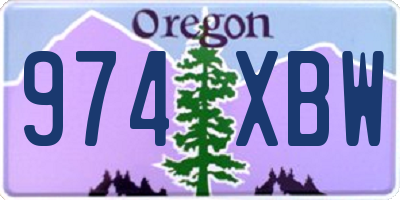 OR license plate 974XBW