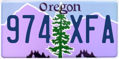 OR license plate 974XFA